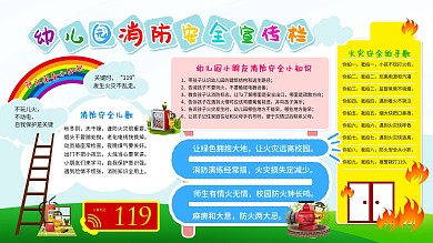 原创幼儿园消防知识宣传教育展板