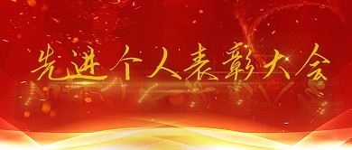 先进个人表彰大会红色简约党建