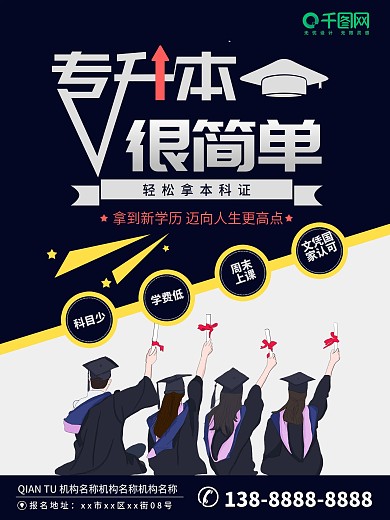 专升本升学历海报