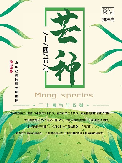 24节气芒种节气海报