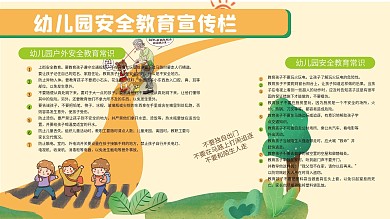 手绘幼儿园安全教育宣传栏