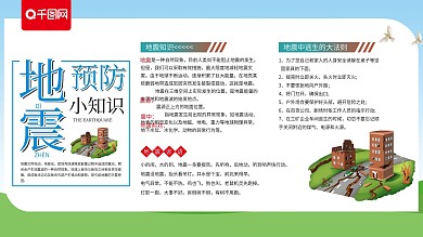 简约清新地震预防小知识地震救灾公益展板