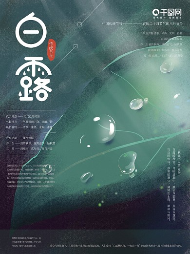 原创插画创意白露节气海报设计