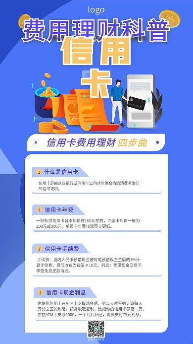信用卡费用理财科普海报