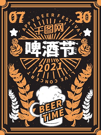 原创复古啤酒节创意海报