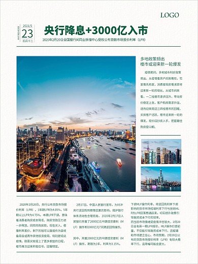 原创地产政策降息报纸海报