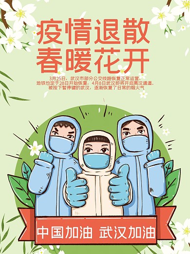 创意合成疫情退散春暖花开