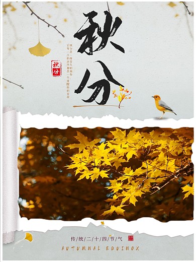 摄影图创意立秋海报