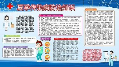 夏季传染病防治知识展板医疗卫生公益海报