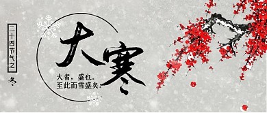 大寒节气宣传公众号封面