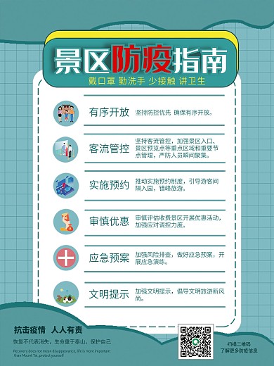 旅游景区防疫指南内容型海报