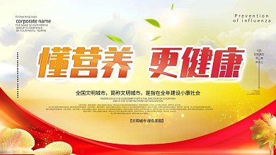 简约懂营养更健康主题展板