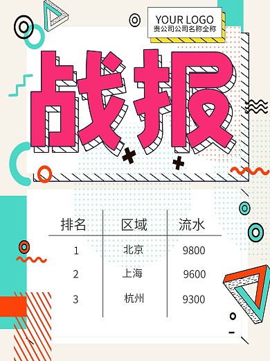 孟菲斯风格战报海报