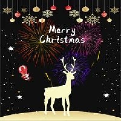 浪漫唯美黑色背景圣诞海报背景