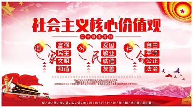 社会主义核心价值观二十四字方针展板海报