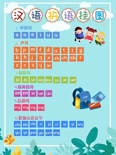 婴幼儿卡通认识汉字早教图
