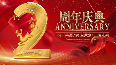 周年庆简约创意展板