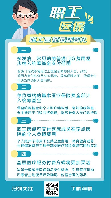 2021职工医保新变化手机海报