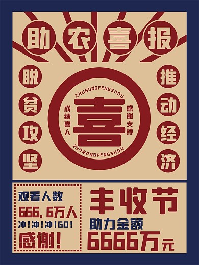 简约复古风助农直播成绩单