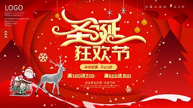 圣诞节商超通用促销文案展板设计