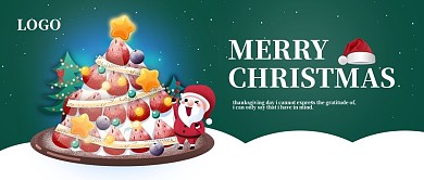 绿卡通圣诞快乐新媒体公众号封面配图