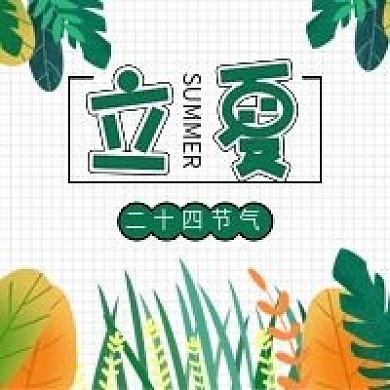 小清新立夏节气绿色植被公众号封面