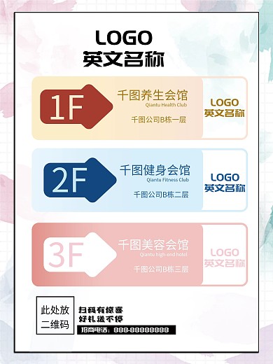 商场导视牌小清新浪漫唯美