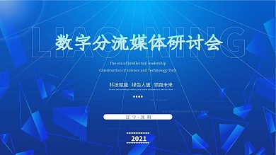 蓝色商务互联网线条炫光高端科技海报年会