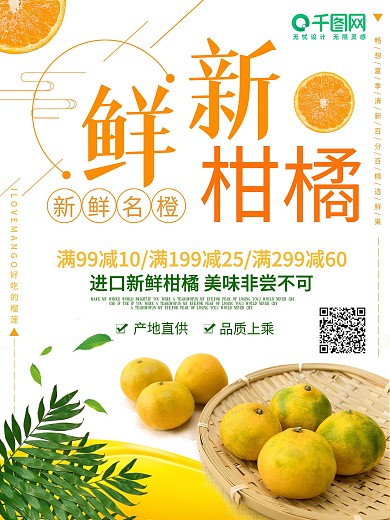 小清新柑橘食物海报