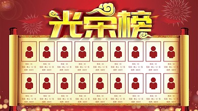 大气红色高考毕业状元光荣榜展板