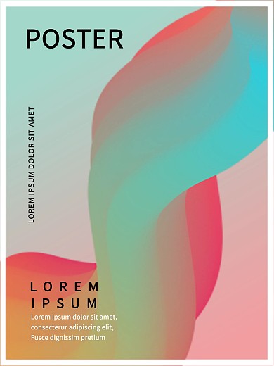 时尚促销海报矢量几何渐变元素