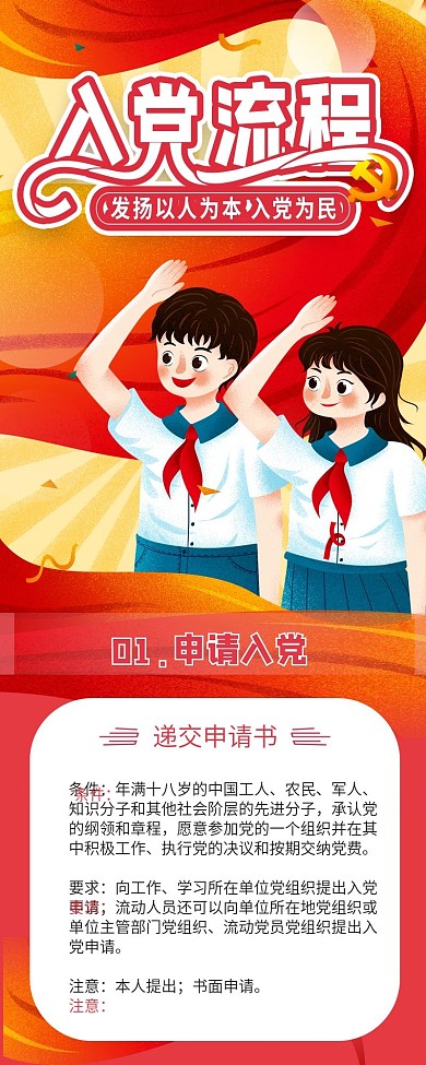 发展党员工作流程信息长图