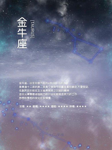 金牛座十二星座星空梦幻星辰星河