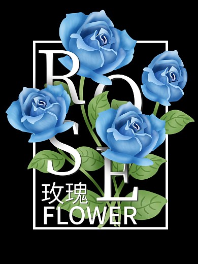 韩系大气黑色红玫瑰鲜花海报设计