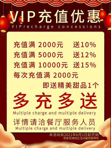 VIP充值优惠红色背景图片高清psd下载