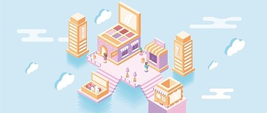 小清新25d双12年终大促插画公众号封面