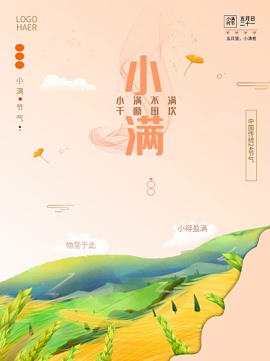 传统二十四节气小满宣传海报