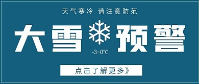 简约大雪预警宣传