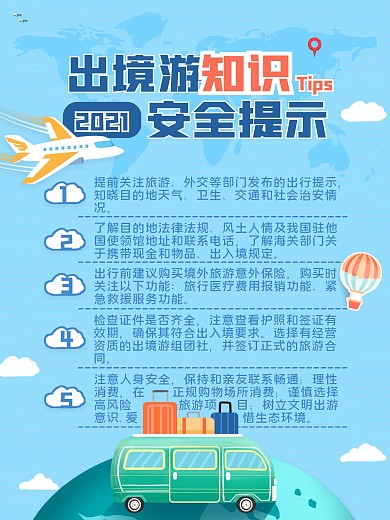 出境游知识安全提示内容型海报