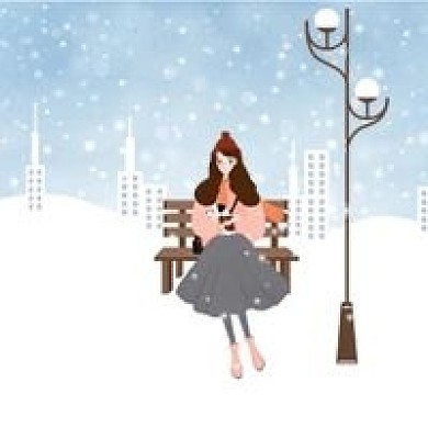 浪漫飘雪的冬天海报背景