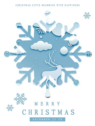 简约雪花淡蓝色圣诞节