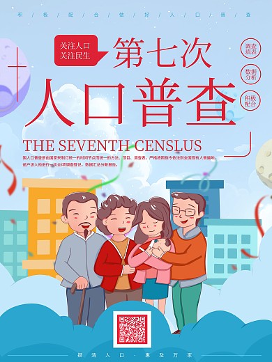 第七次全国人口普查宣传海报