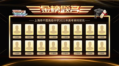 简约大气立体字金榜题名展板设计