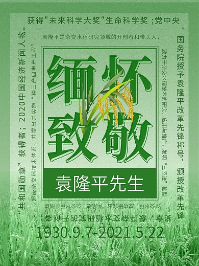 缅怀致敬纪念袁隆平