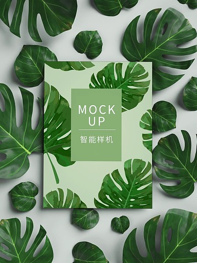 原创3D模型平铺图案背景海报纸张样机