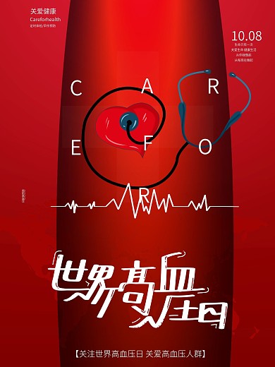 全国高血压日公益宣传海报