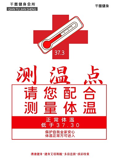 疫情体温测量海报
