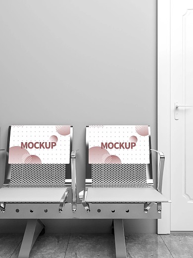 长椅靠背海报画面样机