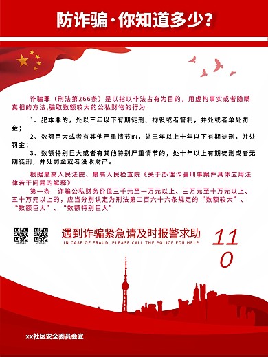 公益社区系列诈骗罪普法宣传海报
