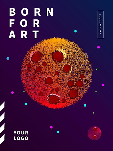 线的艺术宇宙中的木星海报